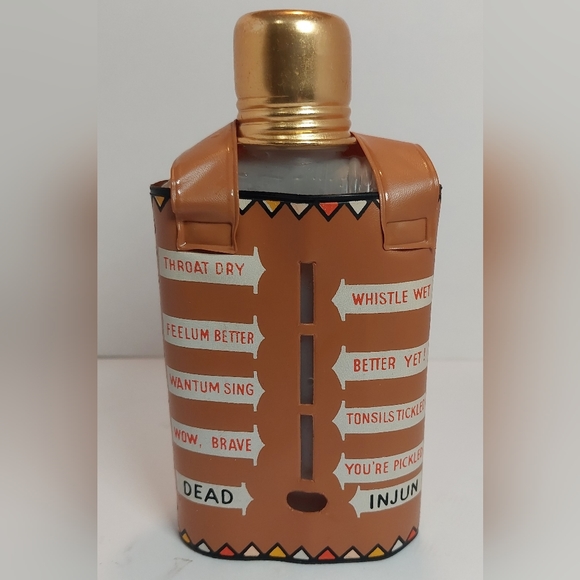 VINTAGE FIRE WATER "DRUNK INJUN" SOUVENIR DRINKING FLASK 1950S - Picture 3 of 4